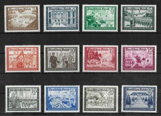 Germany Reich 1939 Nh I Complete Set Of 12 Michel 702 - 713 Cv €85 Vf