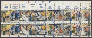 Scott 1489 - 1498 - Us Plate Block Of 20 - Postal Service Employees - Mnh - 1973