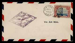 Dr Who 1928 York Ny First Flight Air Mail Fam 1 C124238