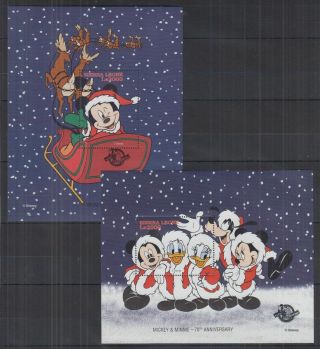 S677.  Sierra Leone - Mnh - Cartoons - Disney - Mickey - Christmas - Overprint