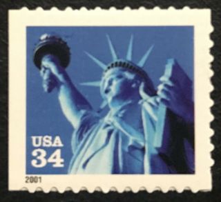 2001 Scott 3485 - 34¢ - Statue Of Liberty - Booklet Single Stamp - Nh