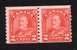 Canada 181 2 Cent Deep Red King George V Arch Issue Pair Mnh