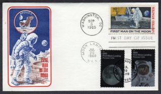 2019/1969 Apollo 11 & Man Walks On The Moon 50th - Cover Craft Dual Fdc Pd368