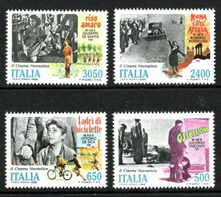 Italian Films And Directors Issue Italy Scott 1751 - 1754 Never Hinged Fresh