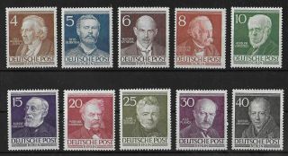 Berlin Germany 1952 Nh Complete Set Of 10 Michel 91 - 100 Cv €130