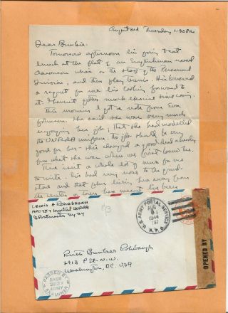 World War Ii U.  S Military Cover A.  P.  O 787 1944 Us Army Censored Letter