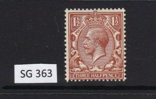 Gb 1912 Simple Cypher Sg363 George V 1.  5d Chocolate - Brown Mnh Unmounted