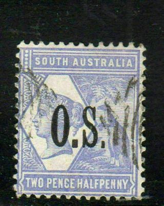 Australia - South Australia O70 1896 2 1/2{p Queen Victoria Ovprt.  F - Vf