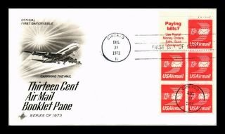 Dr Jim Stamps Us Thirteen Cent Air Mail Booklet Pane Fdc Cover Chicago