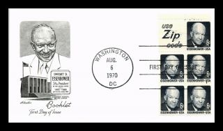 Dr Jim Stamps Us President Eisenhower 6c Fdc Cover Booklet Pane Washington Dc