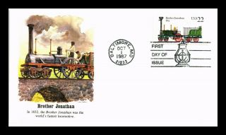 Dr Jim Stamps Us Brother Jonathan Locomotive First Day Cover Railroad
