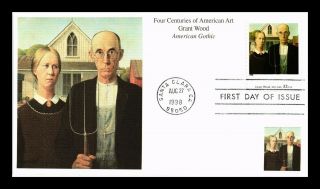 Dr Jim Stamps Us Grant Wood Four Centuries American Art Fdc Cover Mystic