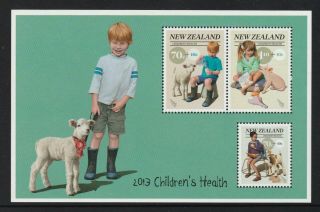 Zealand 2013 Childrens Health Mini Sheet Mnh $3.  00