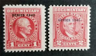 R288 R289 Mh Og Documentary Revenue Stamp Lot E3039