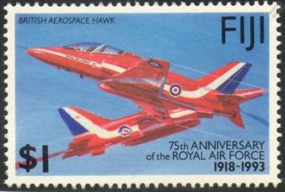British Aerospace (bae) Hawk Raf Red Arrows Aircraft Stamp (1993 Fiji)
