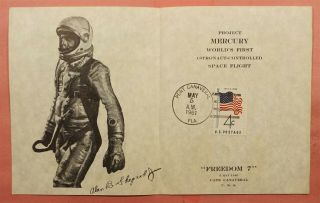 1961 Astronaut Alan Shepard Signed Project Mercury Flight Sarzin Pamphlet