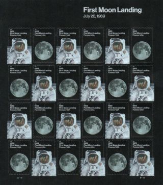 2019 First Moon Landing July 20,  1969 Stamp Sheet 24 Stamps Mnh