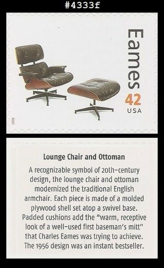 Us 4333f Mnh Eames Chair And Ottoman