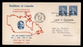 Dr Who 1955 Canada Ottawa Sir Charles Tupper Pair Fdc C123168
