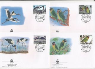 D278434 Birds Wwf Complete Set Of 4 Fdc 