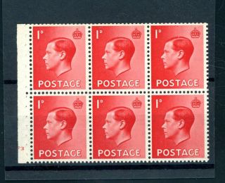 Edward Viii 1d Booklet Pane With Cyl No.  F 3 Unmounted (au734)
