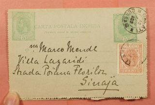 1900 Romania Uprated Compound Letter Card Stationery Galati Cancel