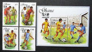 Ghana 1987 World Cup Football - Mexico Set & Mini Sheet.  Mnh.