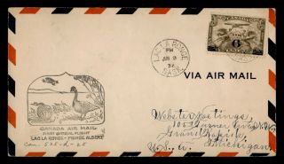 Dr Who 1932 Canada Lac La Ronge To Prince Albert First Flight Air Mail C122941
