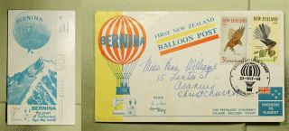 Dr Who 1965 Zealand Auckland Balloon Post Bernina Postcard E55885