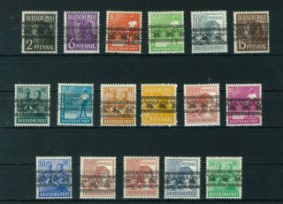 Germany 1948 B/a Zone Overprinted Full Set Of Stamps.  Sg A36 - A52.