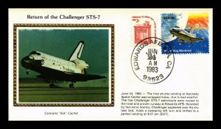 Dr Jim Stamps Us Space Shuttle Challenger Sts 7 Event Cover Colorano Silk 1983