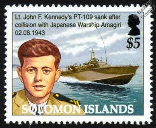 Jfk John F.  Kennedy Pt - 109 Patrol Torpedo Boat Attack Craft Wwii Warship Stamp