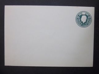 Gb Postal Stationery Sto Kgv 4d Grey - Green Embossed Envelope Es48