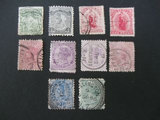 Zealand Group Of 10 Qv And Early Stamps - Good Cat