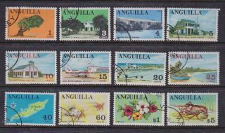 Anguilla 1967 - 6 Part Set Fu Definitives Scenes Flowers Church Tree Lobster