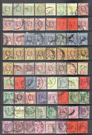 Malaya Singapore Straits Settlements Kevii 1902 - 1910 Selection Of Stamps