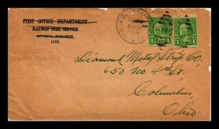 Dr Jim Stamps Us Railway Post Office Cover Columbus Ohio Rms Cancel