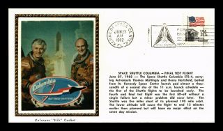 Dr Jim Stamps Us Space Shuttle Columbia Final Test Colorano Silk Event Cover