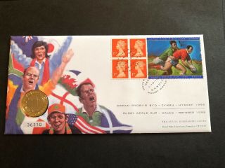 Rugby World Cup 1999 First Day Cover With £2 Coin