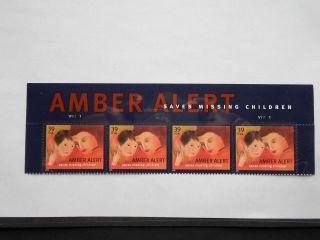 2006 Amber Alert - Cat 4031 Header Strip Of Four 39 Cent Stamps Mnh