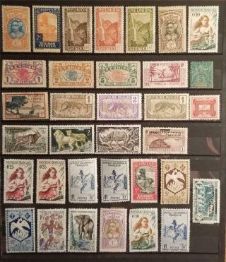 French Colonies Stamp Lot Mnh Mh E2044