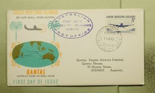 Dr Who 1963 Australia Cocos Island First Flight Qantas To Australia E55569