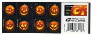 U.  S.  Scott 5137 - 5140 Jack - O - Lanterns 2016 Booklet Of 20 Forever Stamp Mnh