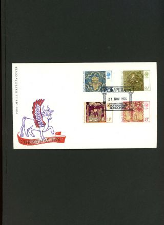 1976 Christmas Post Office Fdc Pompeii Ad79 Royal Academy Of Arts London H/s