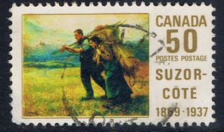 Canada 492 (2) 1969 50 Cent " Harvest " By Suzor Cote Scv$3.  50