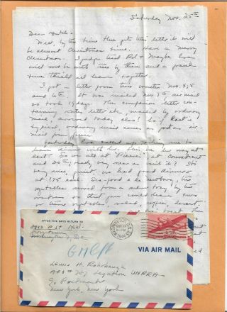 World War Ii U.  S Military Cover A.  P.  O 787 1944 Letter