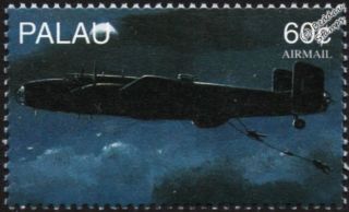 Wwii Raf Handley Page Halifax Paratroopers Aircraft Stamp (1997 Palau)