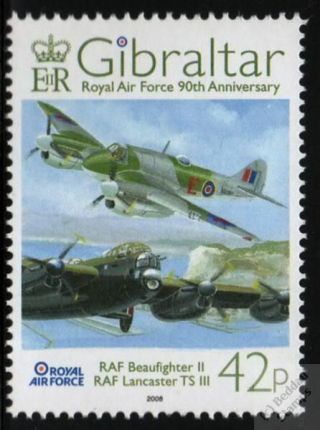 Raf Wwii Avro Lancaster Bomber & Bristol Beaufighter Aircraft Stamp