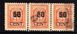 Litauen,  Lithuania,  Lietuva – Memel,  Klaipeda; Sc N77 X3; Mnh; 1923.  Printers