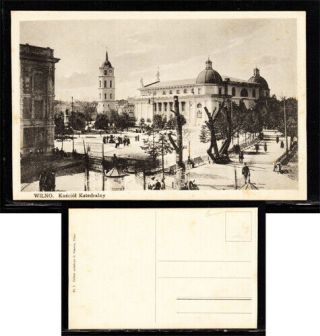 Lithuania - Poland; Vilnius (wilno) Cathedral Square Photo Postcard; Polish Occu